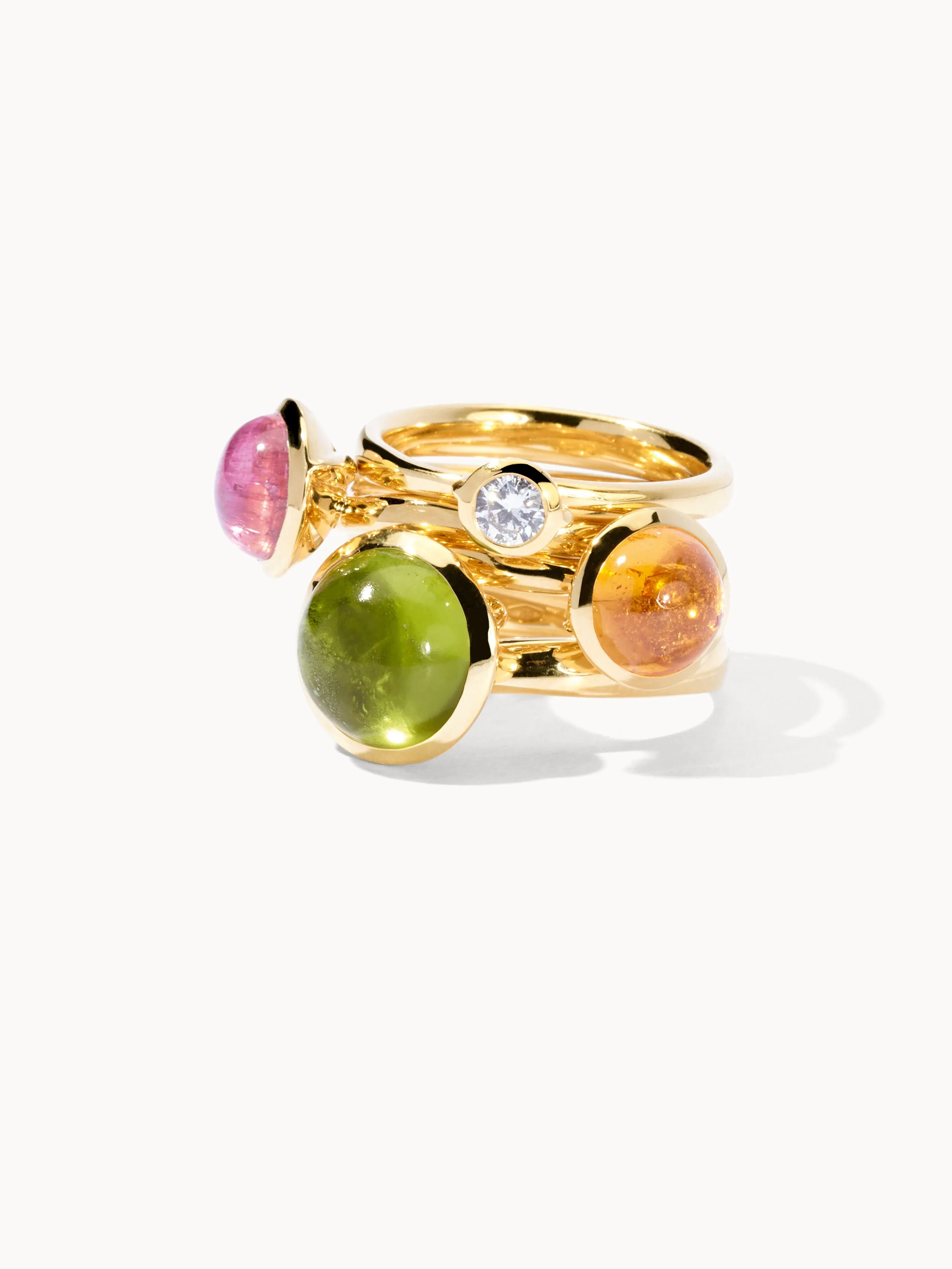 Ring BOUTON small Tourmaline rose rose Tourmaline