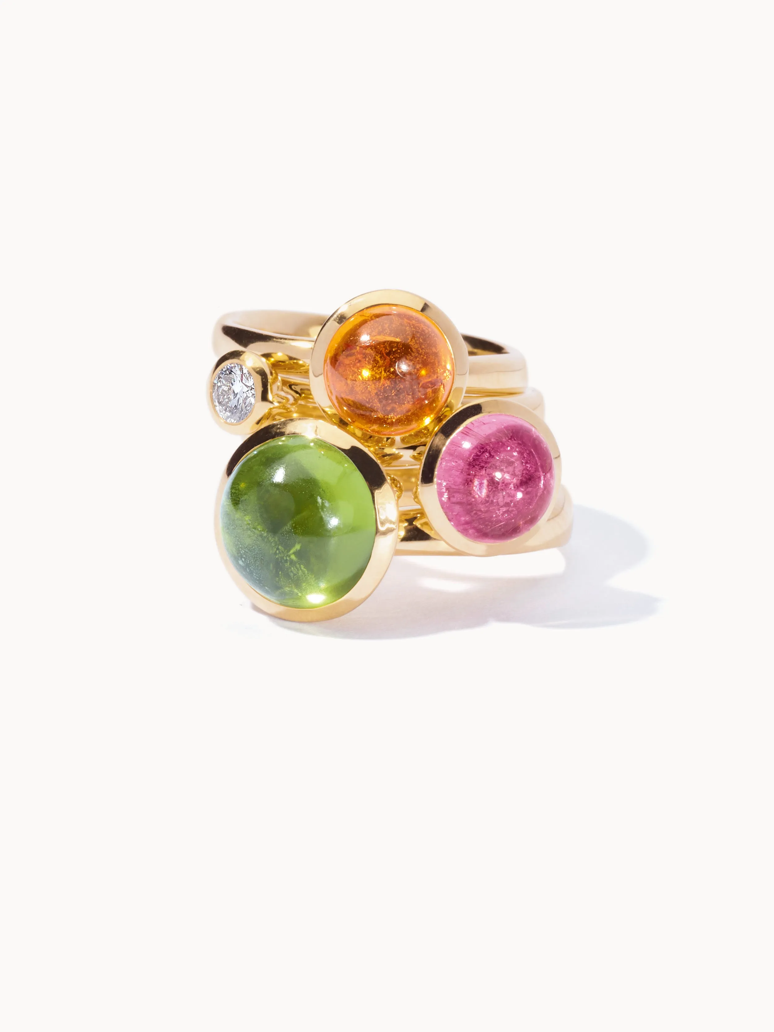 Ring BOUTON small Tourmaline rose rose Tourmaline