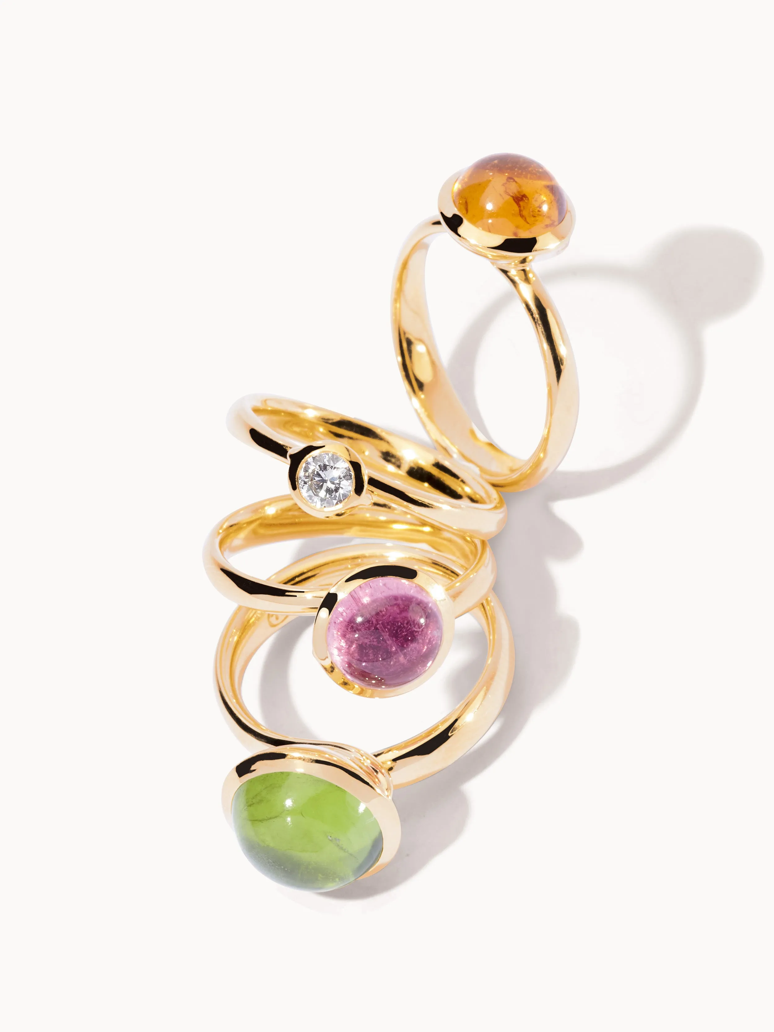 Ring BOUTON small Tourmaline rose rose Tourmaline