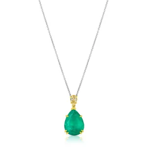 Rivière Platinum 10.66ct Colombian Emerald Fancy Yellow Diamond Necklace, GIA Certified