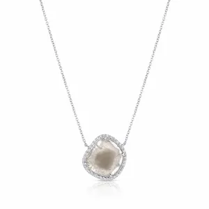 Rivière Platinum 1.71ctw Rose Cut Diamond Salt and Pepper Slab Necklace