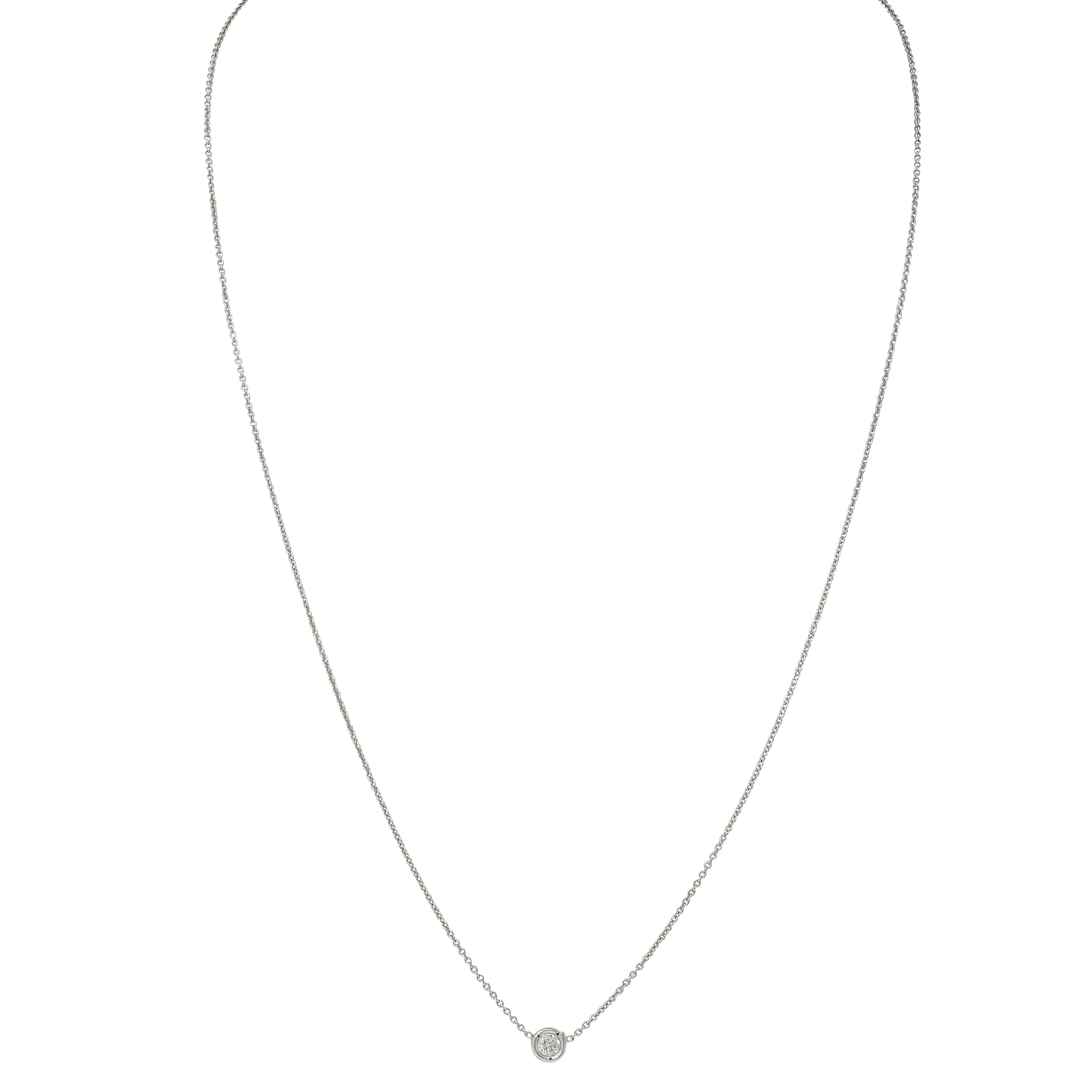 Roberto Coin 2000's Diamond Ruby 18 Karat White Gold Diamonds By The Inch Necklace