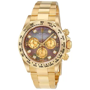 Rolex Cosmograph Daytona Black Mother of Pearl Dial 18K Yellow Gold Men's Watch 116508BKMDO