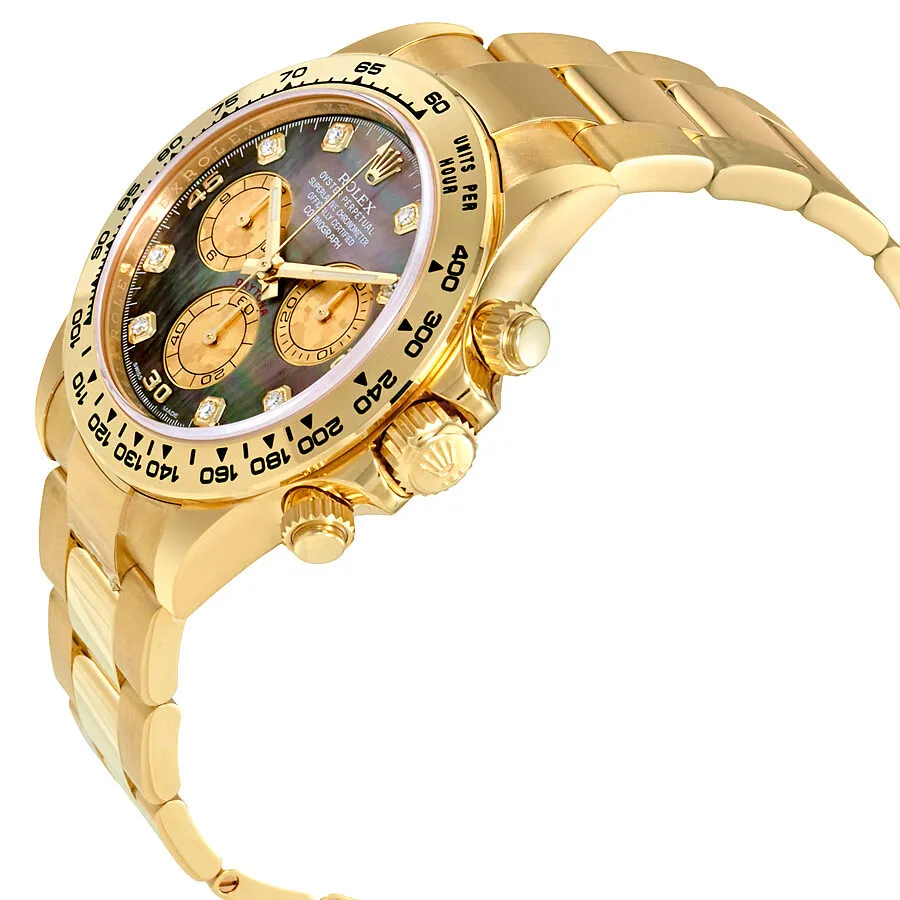 Rolex Cosmograph Daytona Black Mother of Pearl Dial 18K Yellow Gold Men's Watch 116508BKMDO