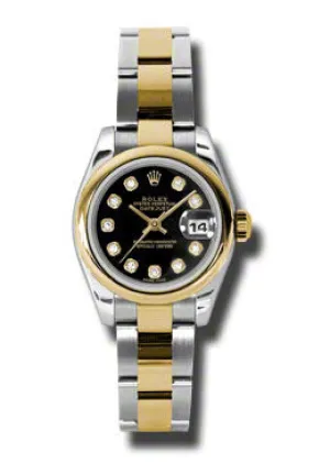 Rolex Datejust Automatic Stainless Steel 18kt Yellow Gold Oyster Ladies Watch 179163BKDO
