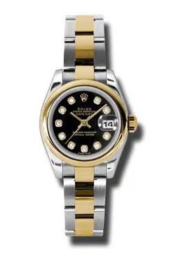 Rolex Datejust Automatic Stainless Steel 18kt Yellow Gold Oyster Ladies Watch 179163BKDO