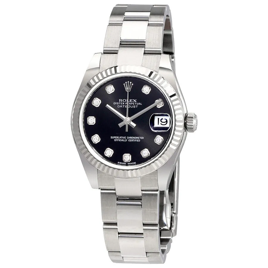 Rolex Datejust Lady 31 Black Dial Stainless Steel Oyster Bracelet Automatic Watch 178274BKDO