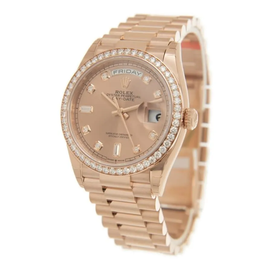 Rolex Day-Date 36 Rose Diamond Dial Automatic 18kt Everose Gold President Watch 128345PDP