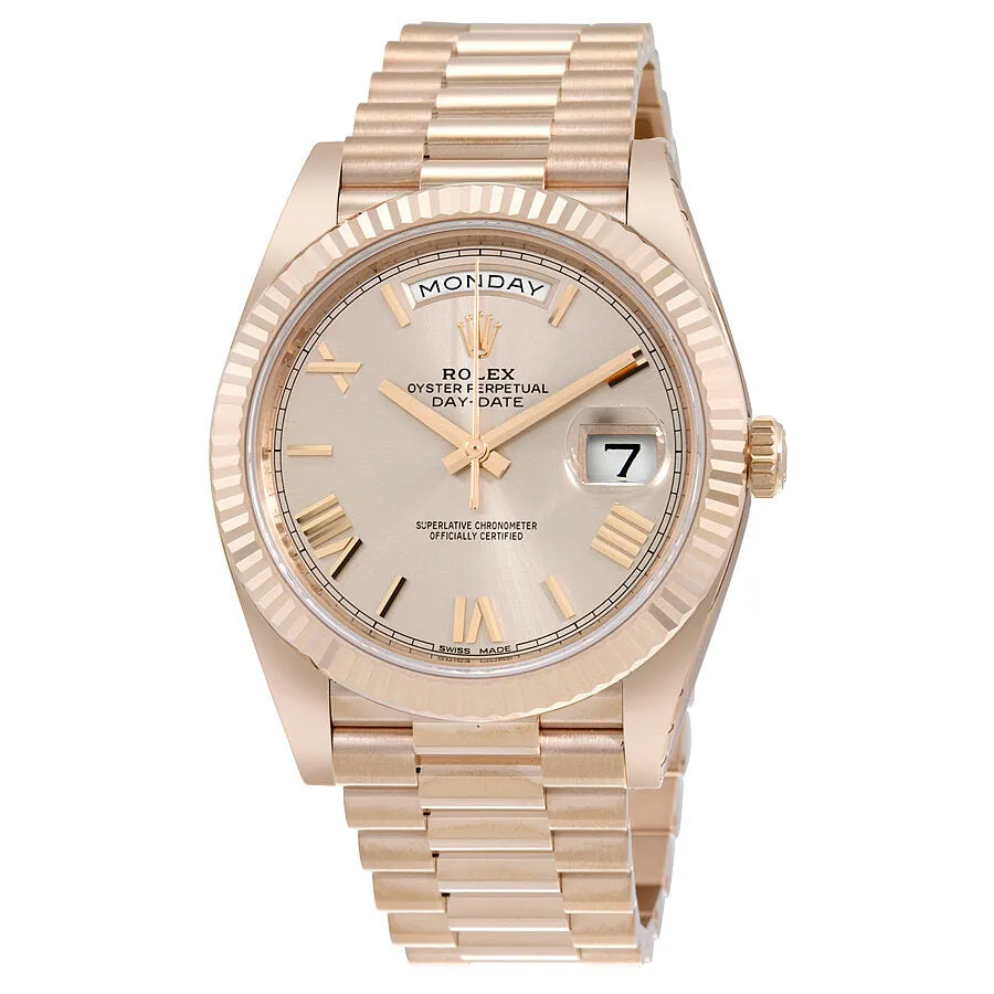 Rolex Day-Date 40 Sundust Dial 18K Everose Gold President Automatic Men's Watch 228235SNRP