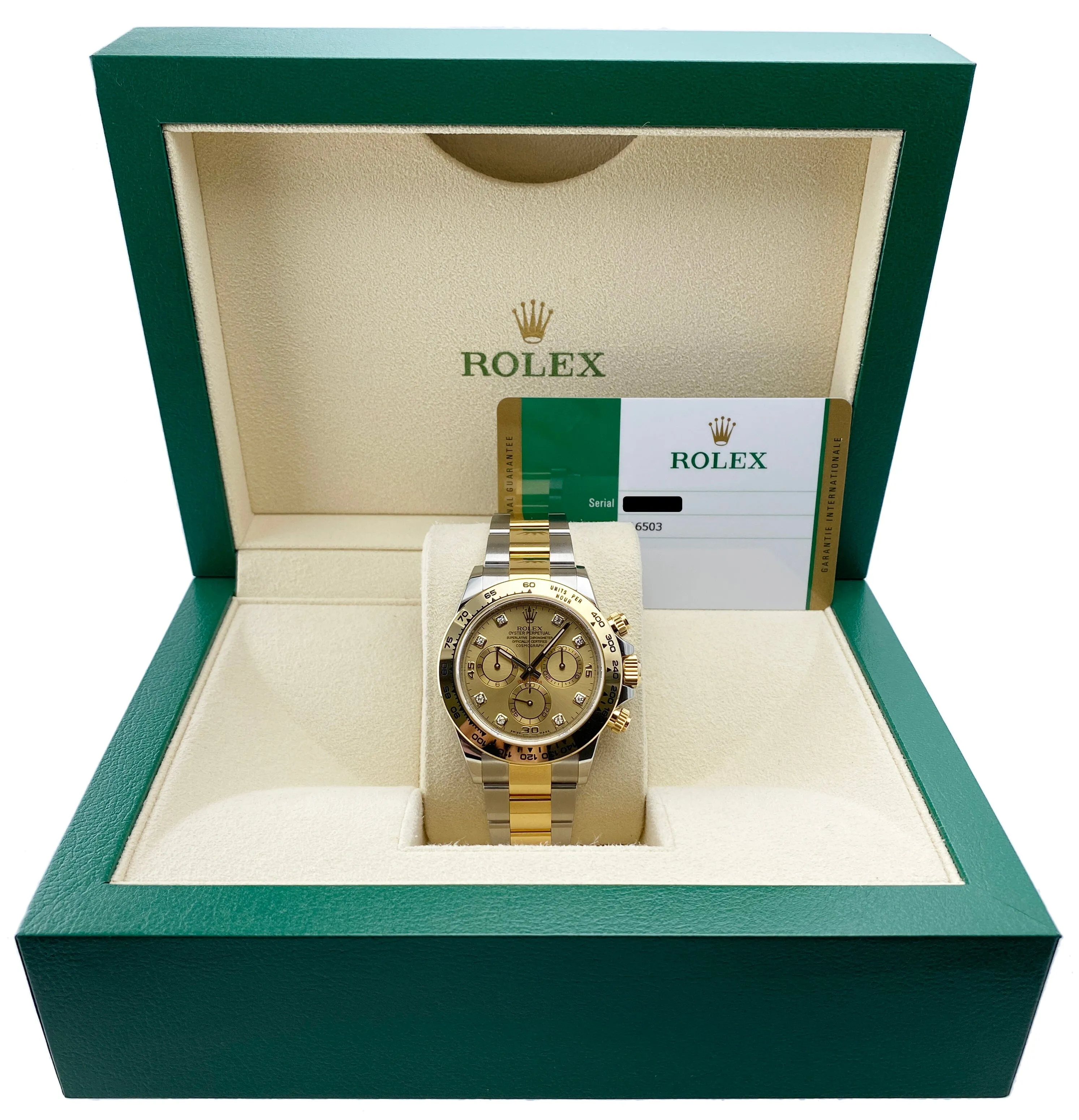 Rolex Daytona 116503 Diamond Dial Mens Watch Box & Papers