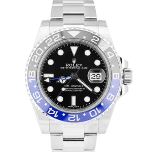 Rolex GMT-Master II Batman Blue Black 40mm Watch Stainless Steel 116710 BLNR