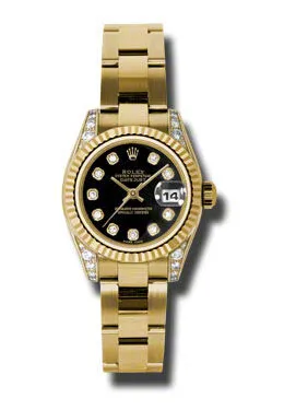 Rolex Lady Datejust 26 Black Dial 18K Yellow Gold Oyster Bracelet Automatic Watch 179238BKDO