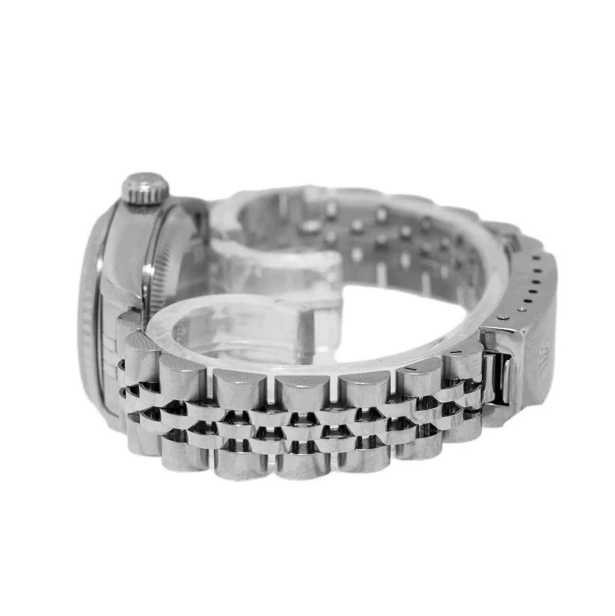 Rolex Lady-Datejust 26mm 18K White Gold and Stainless Steel Silver Diamond Dial Fluted Bezel 79174