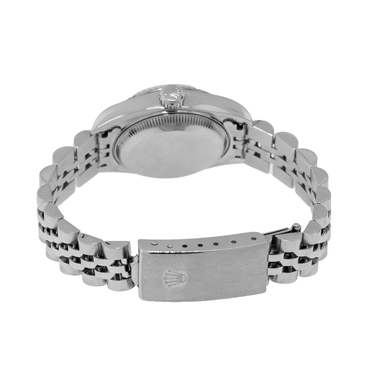 Rolex Lady-Datejust 26mm 18K White Gold and Stainless Steel Silver Diamond Dial Fluted Bezel 79174