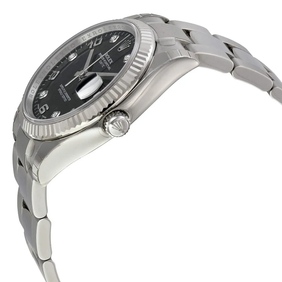 Rolex Oyster Perpetual Date 34 Black Dial Stainless Steel Bracelet Automatic Men's Watch 115234BKADO