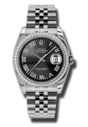 Rolex Oyster Perpetual Datejust 36 Black Dial Stainless Steel Jubilee Bracelet Automatic Ladies Watch 116244BKSBRJ