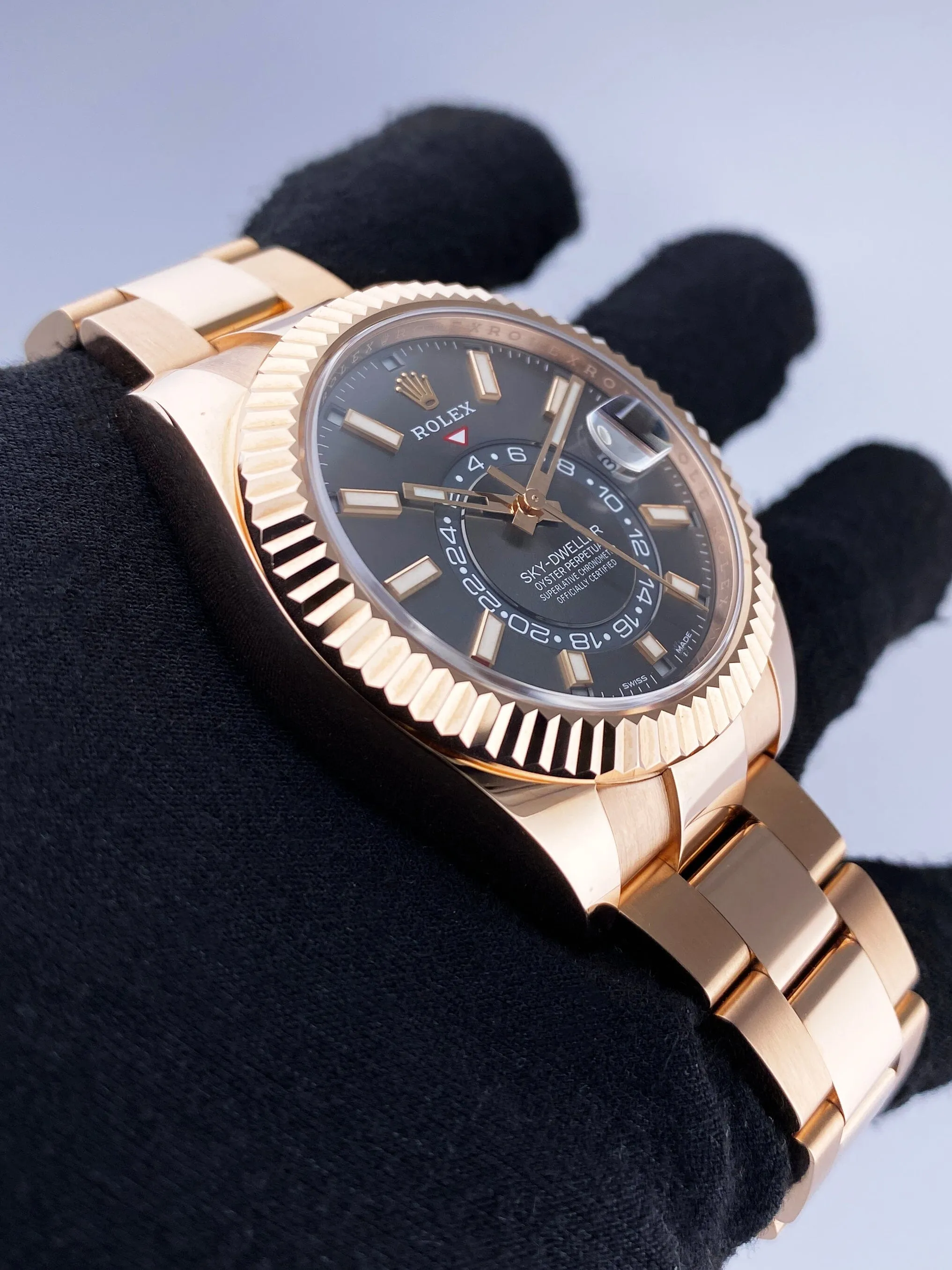 Rolex Sky-Dweller 326935 Slate Dial Mens Watch Box Papers