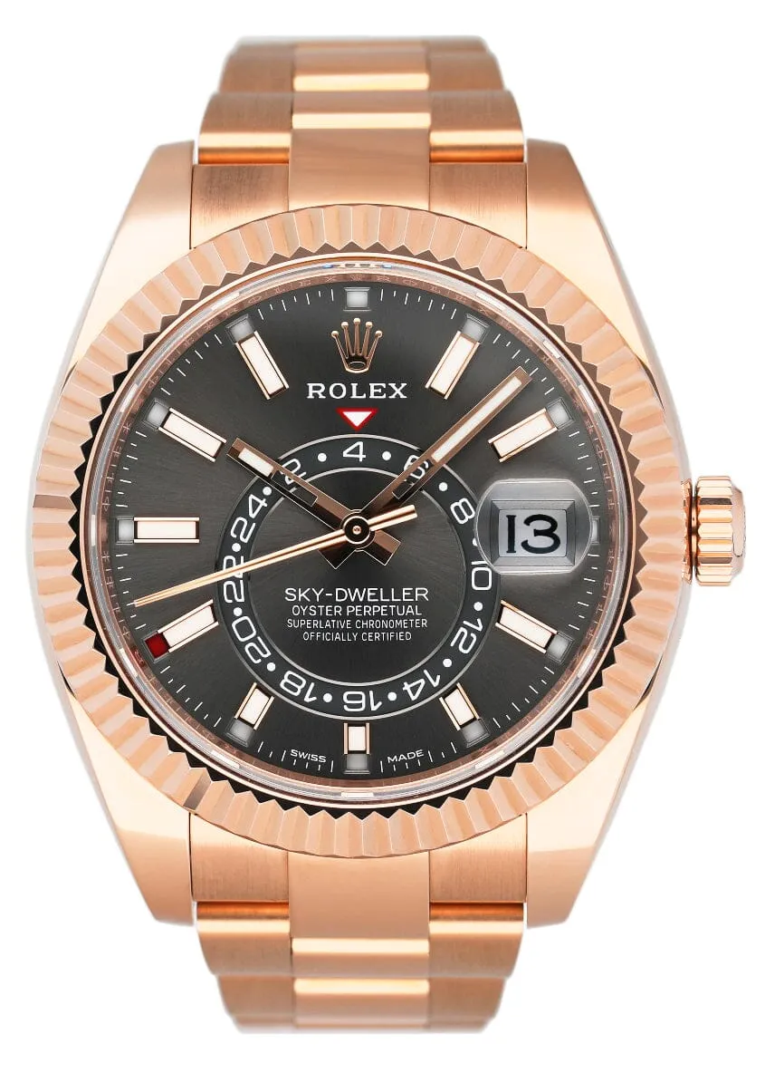 Rolex Sky-Dweller 326935 Slate Dial Mens Watch Box Papers