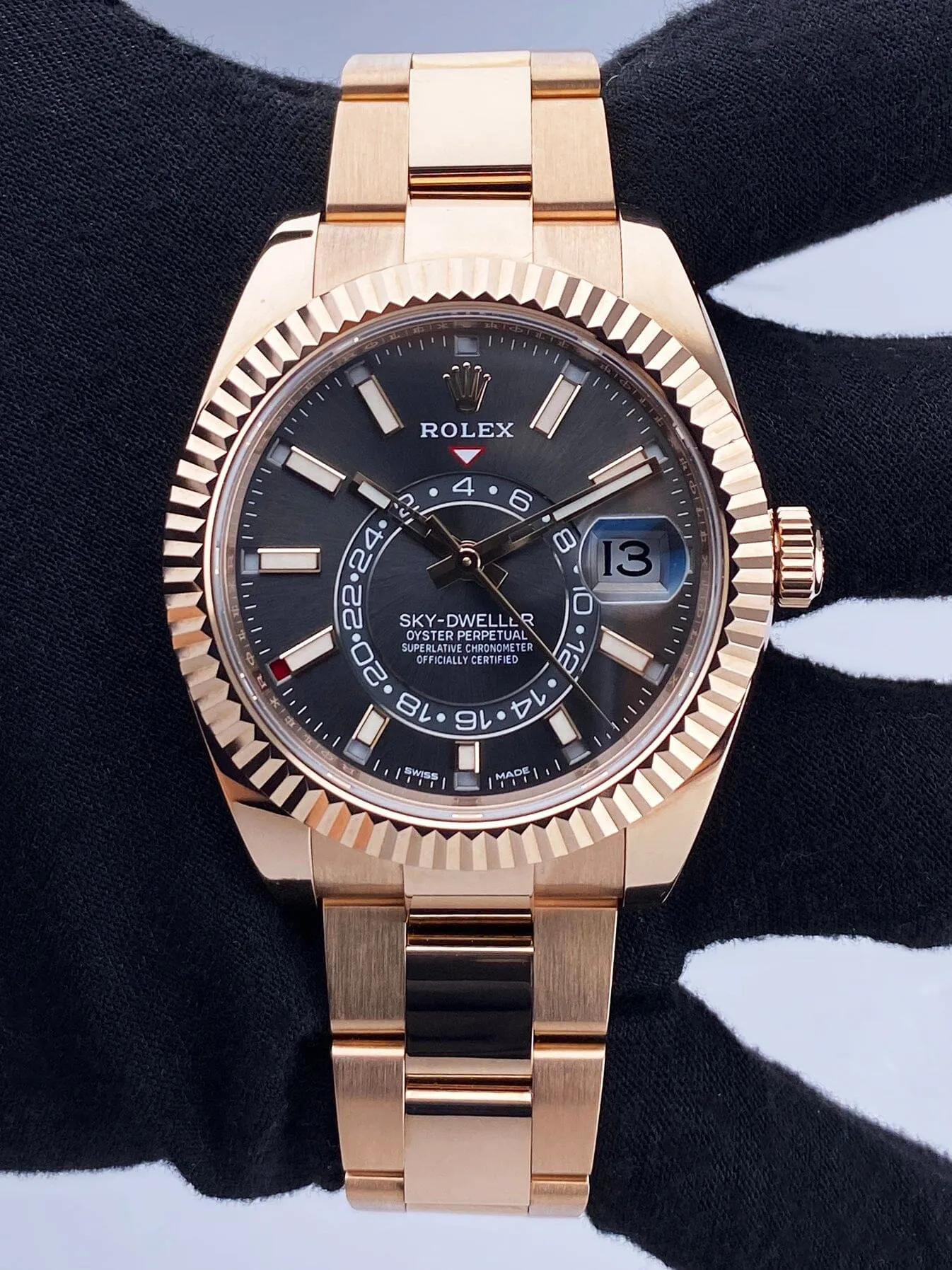 Rolex Sky-Dweller 326935 Slate Dial Mens Watch Box Papers