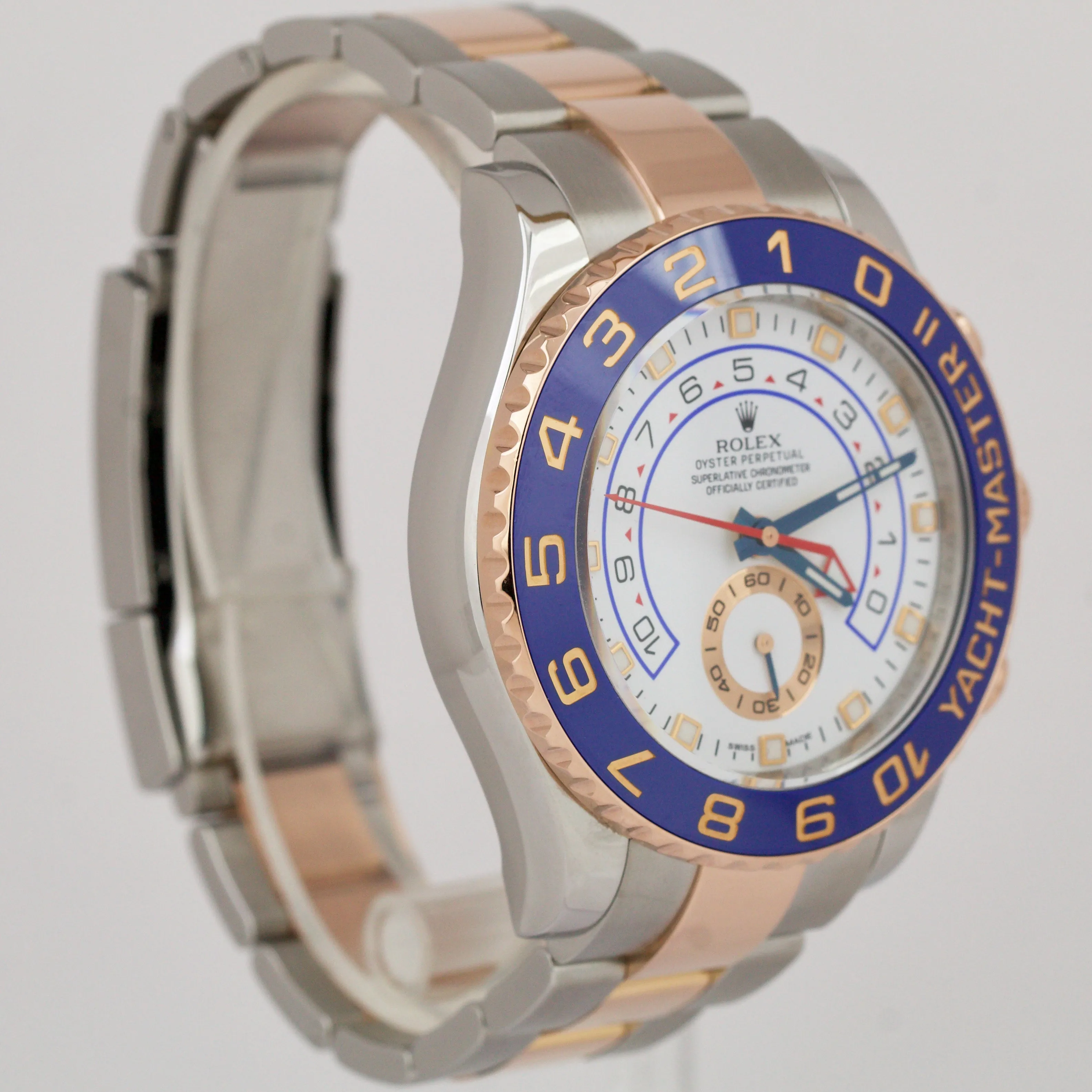 Rolex Yacht-Master II PAPERS White Two-Tone 18K Rose Gold 116681 44mm Watch B P