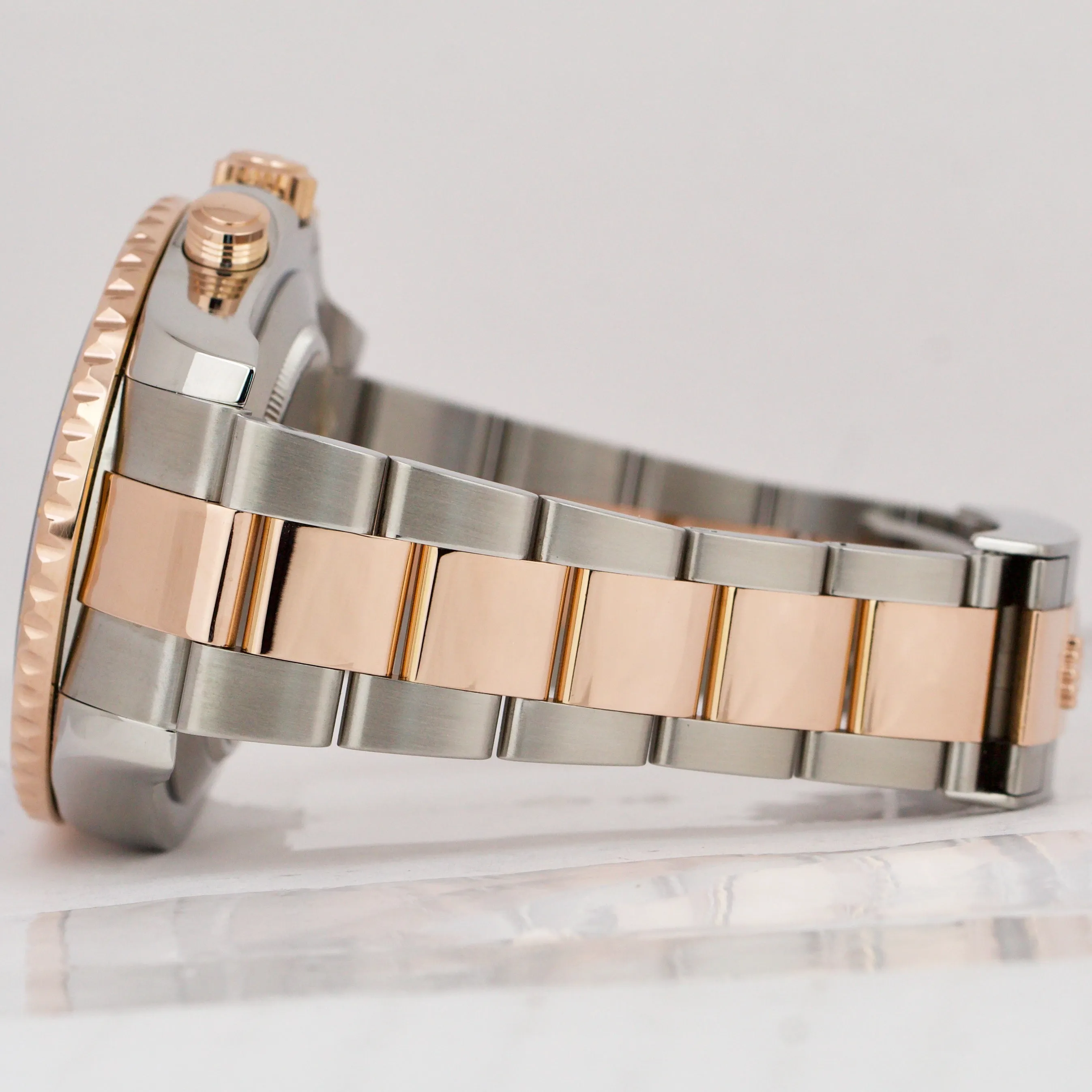 Rolex Yacht-Master II PAPERS White Two-Tone 18K Rose Gold 116681 44mm Watch B P