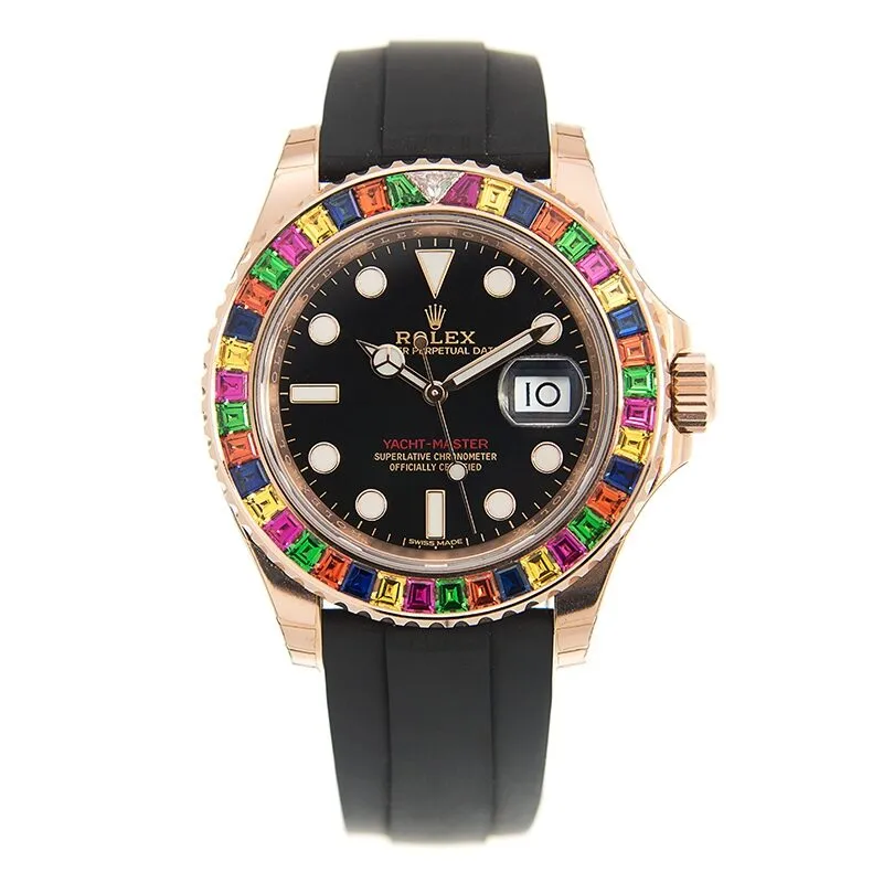 Rolex Yacht-Master Rainbow Sapphire Bezel 'HARIBO' Black Dial Watch BKSR 116695