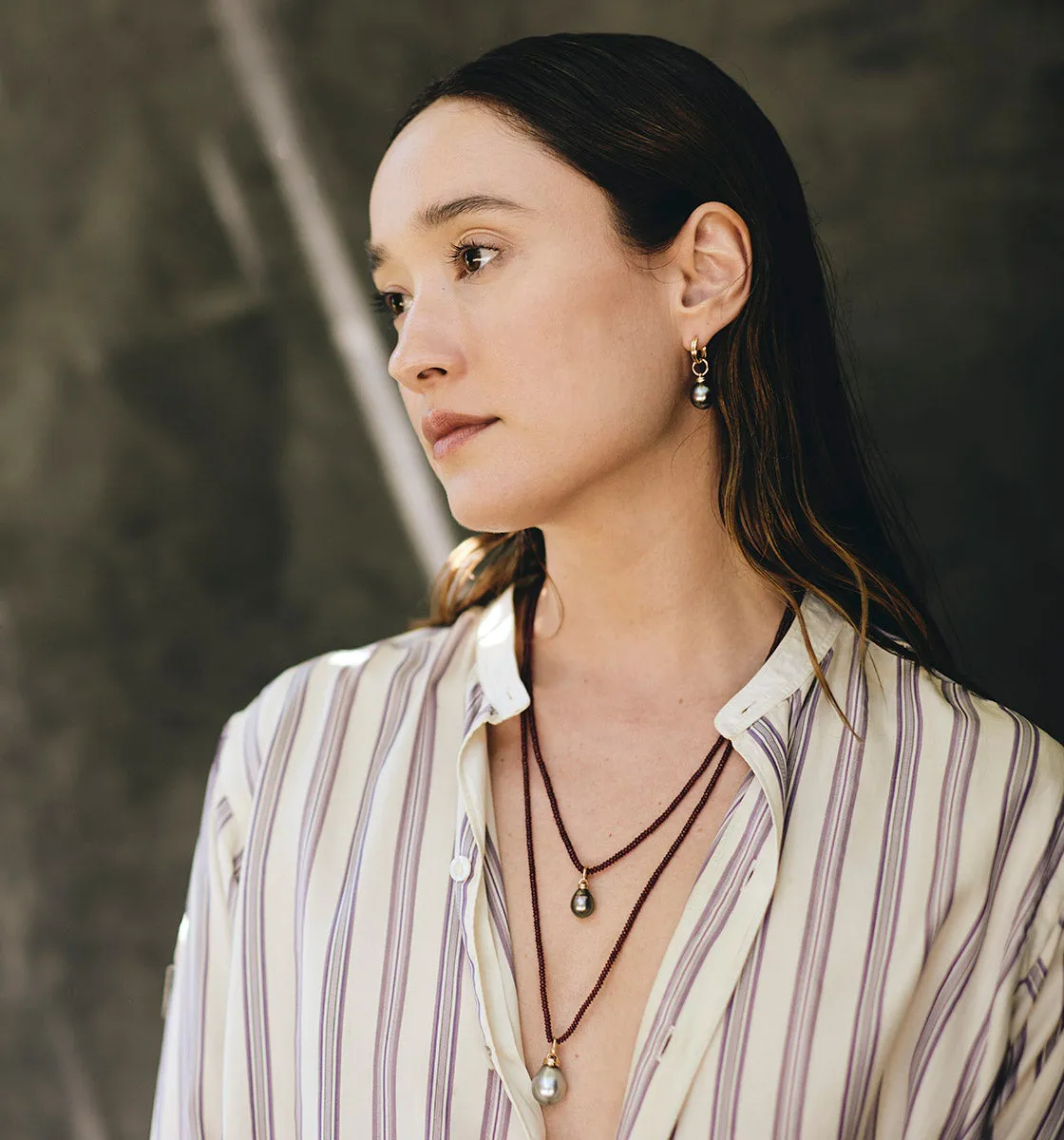 Rondelle Ruby Necklace 18K Yellow Gold, 18"