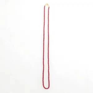 Rondelle Ruby Necklace 18K Yellow Gold, 18"