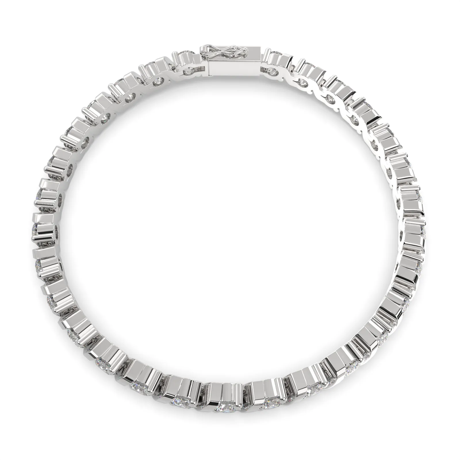 Rosamund Round Cut Diamond Tennis Bracelet S-Link (8 ctw)