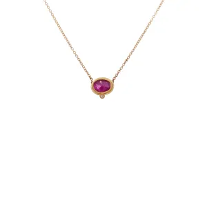 Rose Cut Ruby Necklace