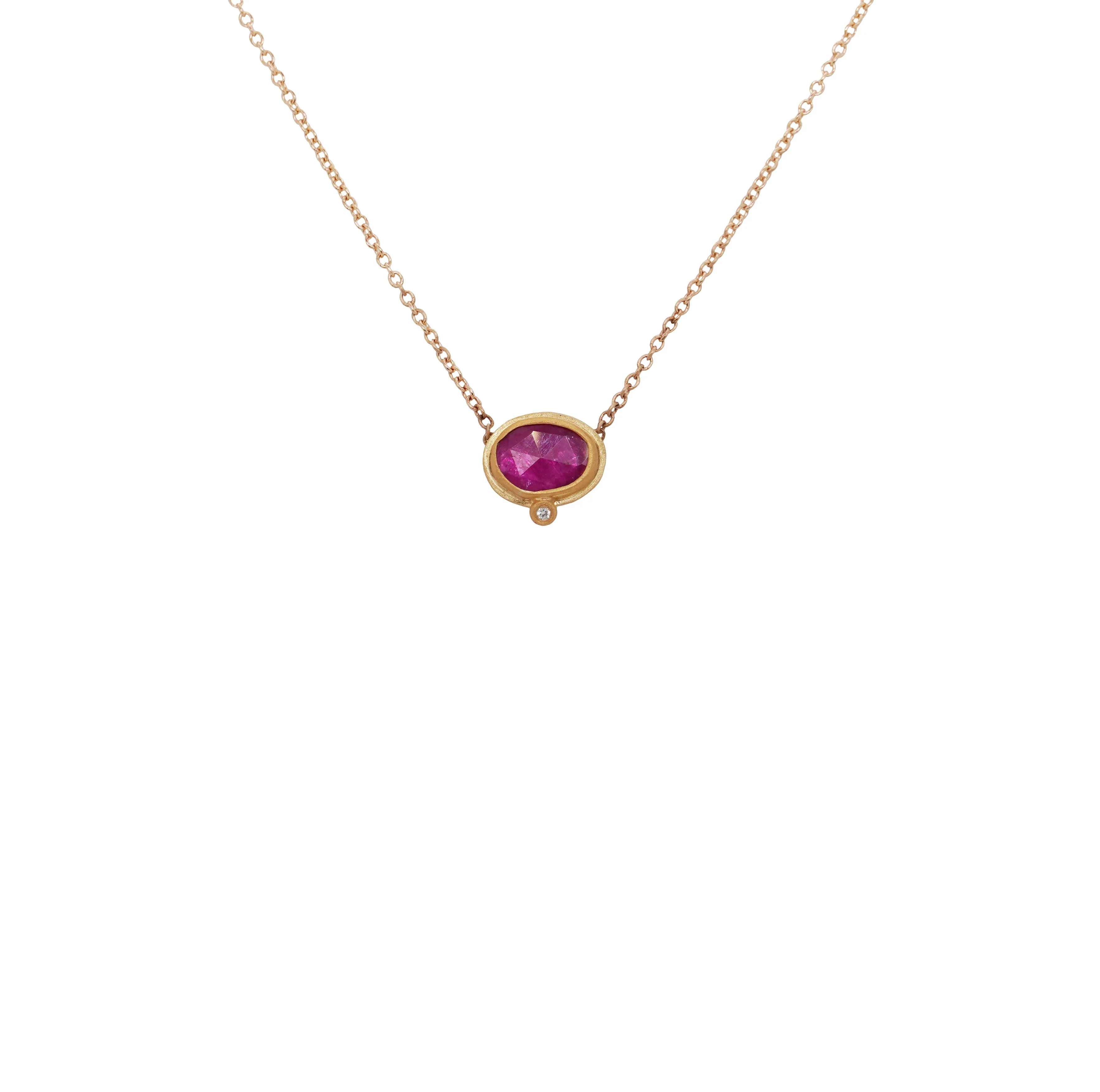 Rose Cut Ruby Necklace