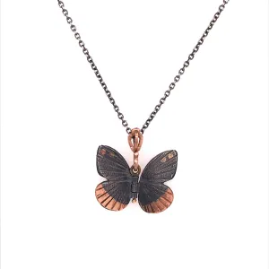Rose Gold Accented Baby Asterope Butterfly Pendant