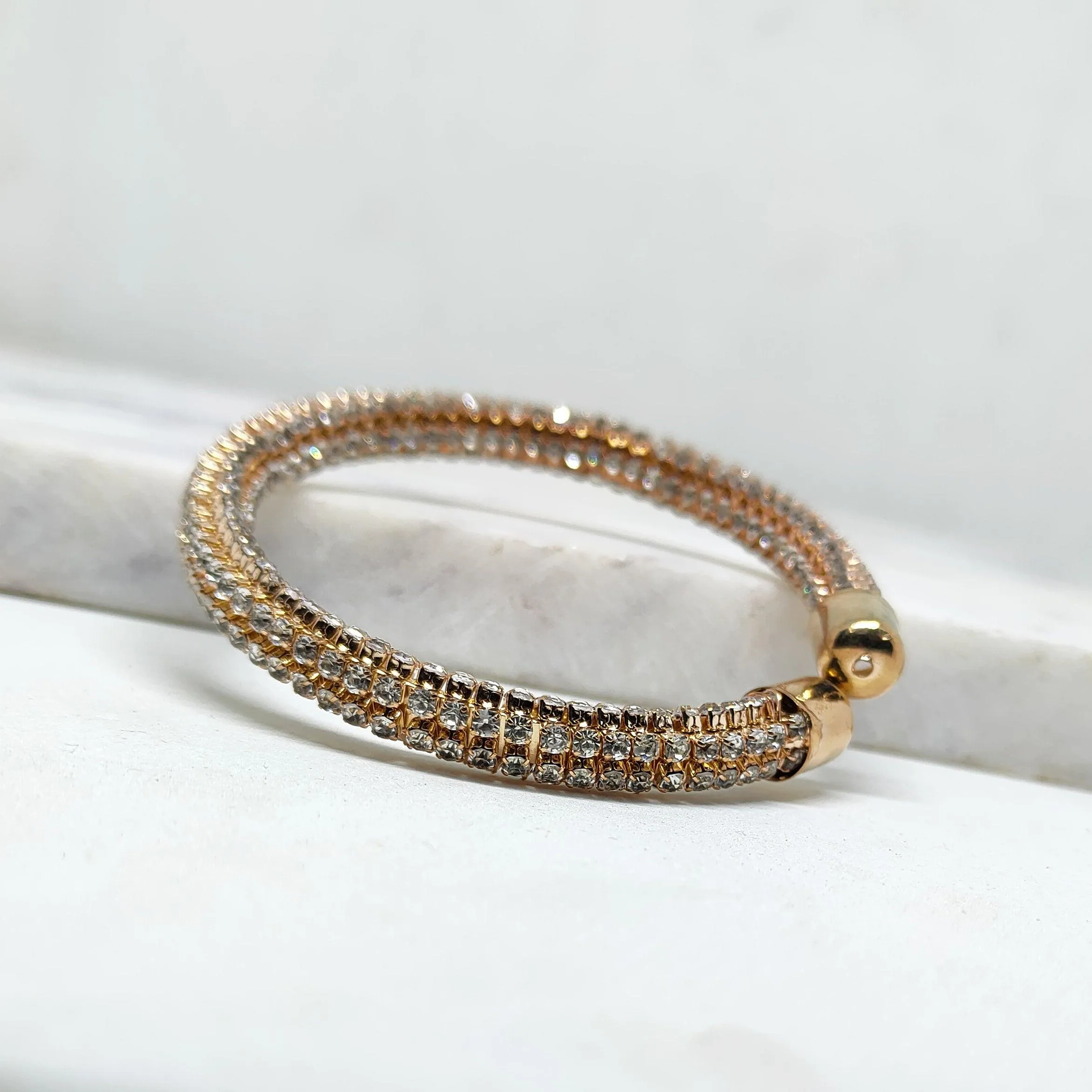 Rose Gold Bracelet With Stone Design American Diamond
