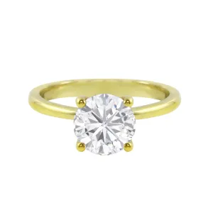Round Brilliant-Cut Diamond Solitaire Tulip Basket Engagement Ring Setting