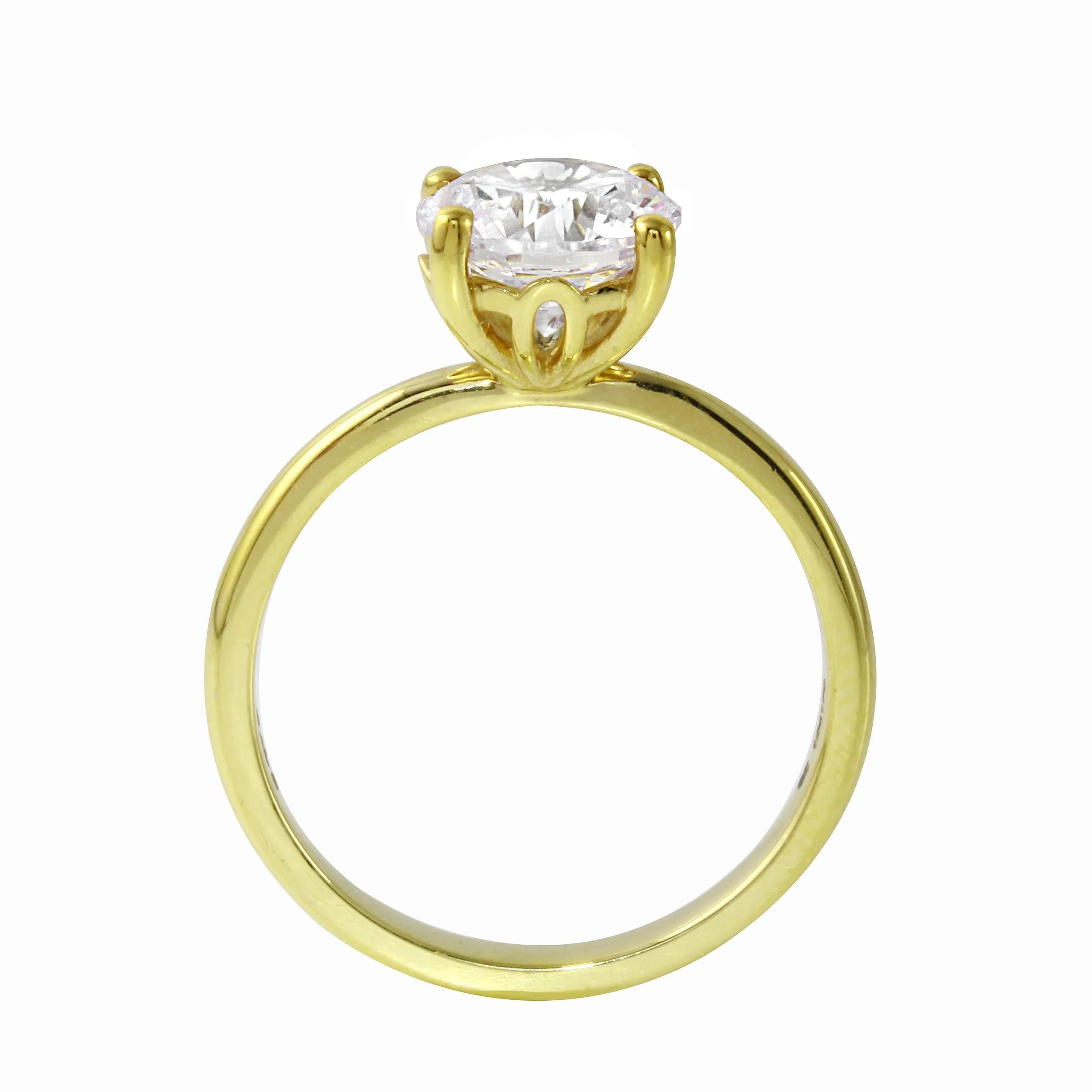 Round Brilliant-Cut Diamond Solitaire Tulip Basket Engagement Ring Setting