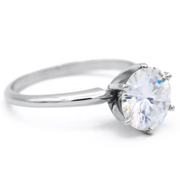 Round Center Stone Platinum 6 Prongs Solitaire Ring
