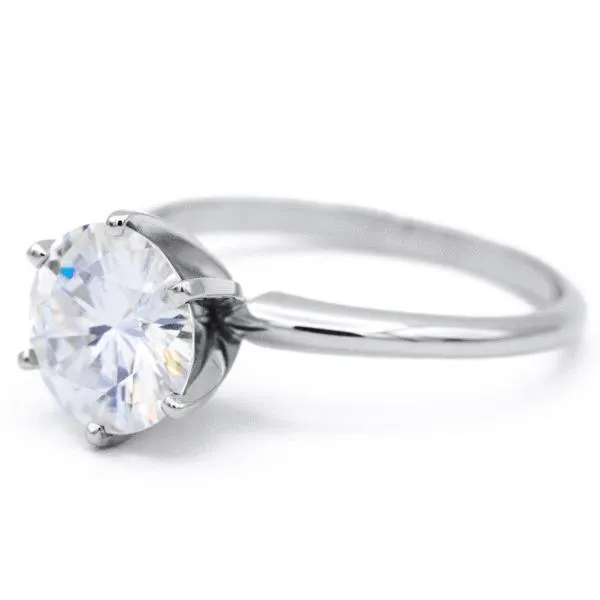 Round Center Stone Platinum 6 Prongs Solitaire Ring