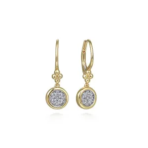 Round Cluster Diamond Dangle Earrings