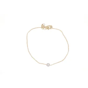 Round Diamond Halo Chain Bracelet