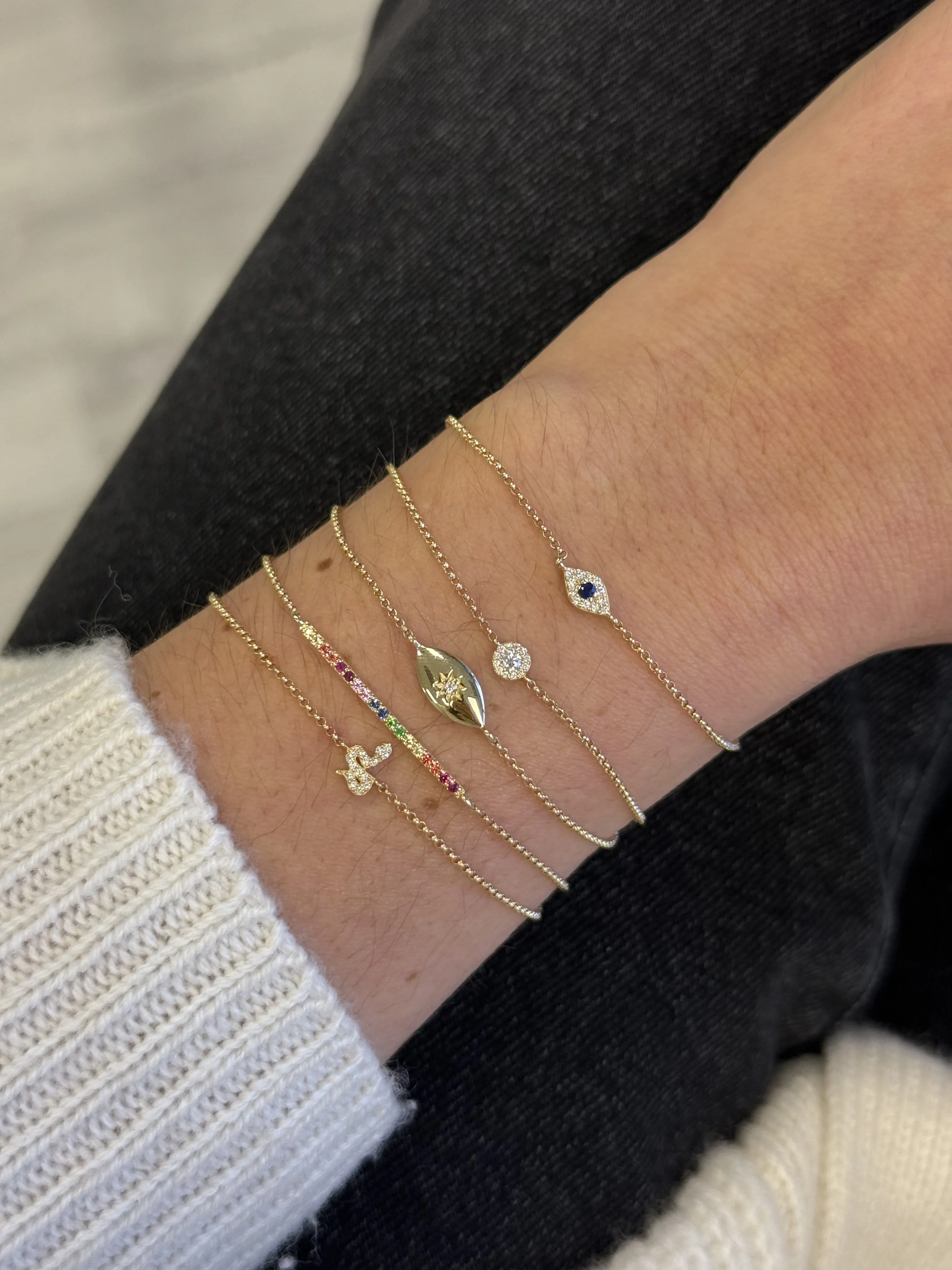 Round Diamond Halo Chain Bracelet