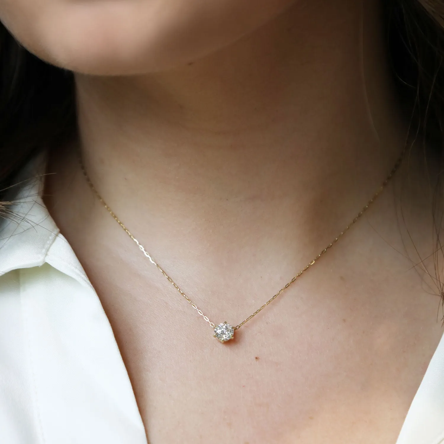 Round Diamond Solitaire Necklace