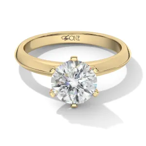 Round Solitaire 6-Claw Engagement Ring