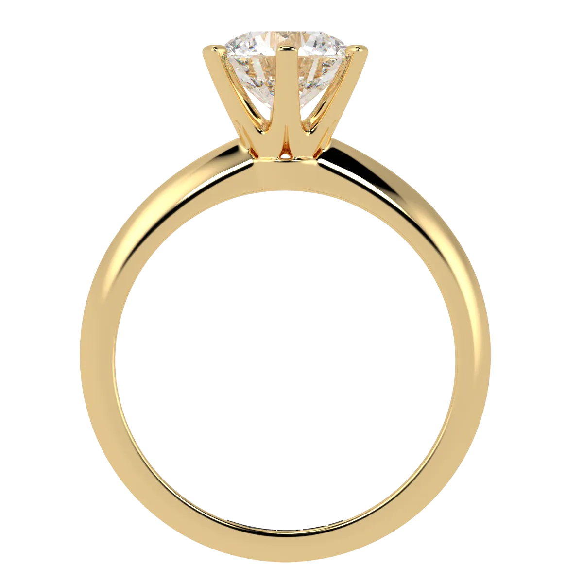 Round Solitaire 6-Claw Engagement Ring