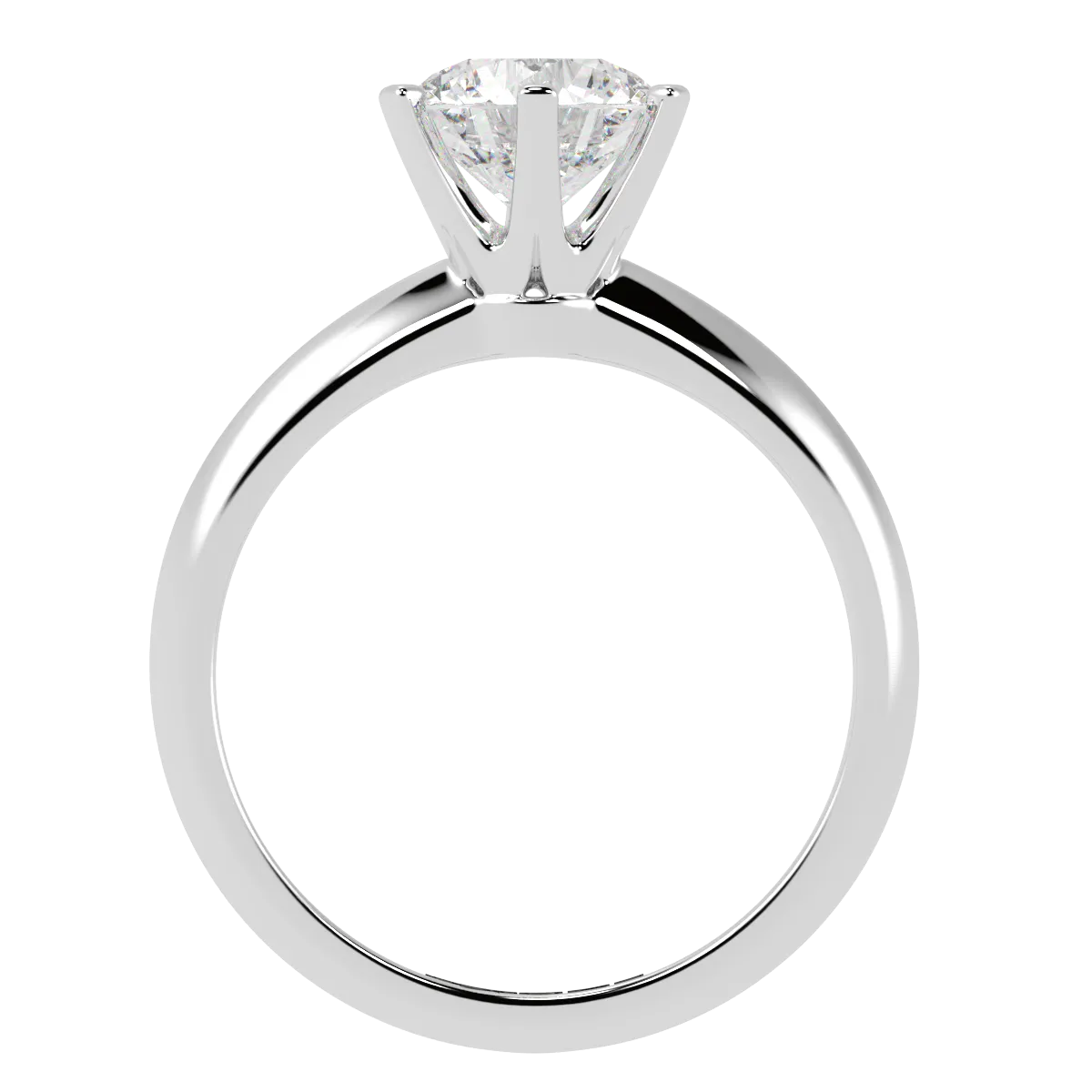 Round Solitaire 6-Claw Engagement Ring