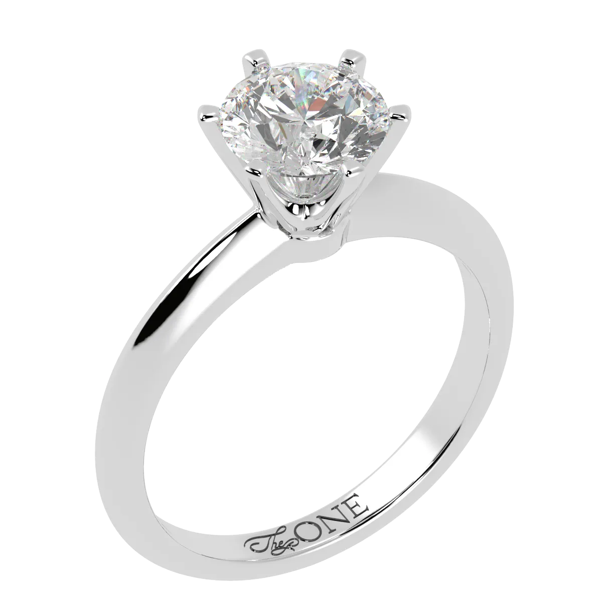 Round Solitaire 6-Claw Engagement Ring