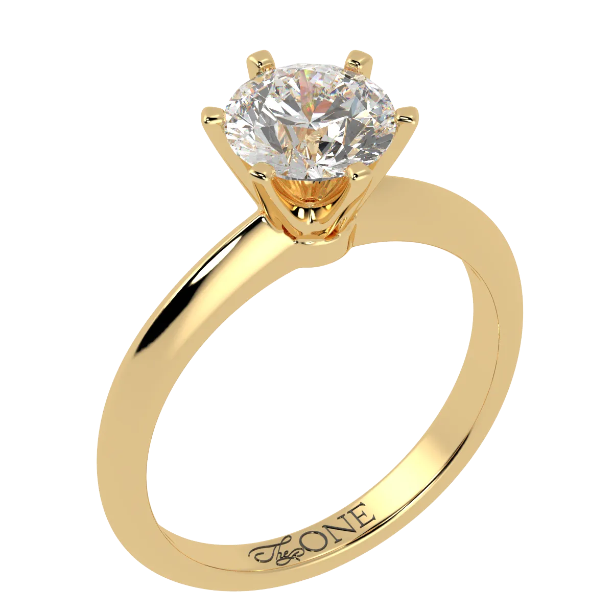 Round Solitaire 6-Claw Engagement Ring