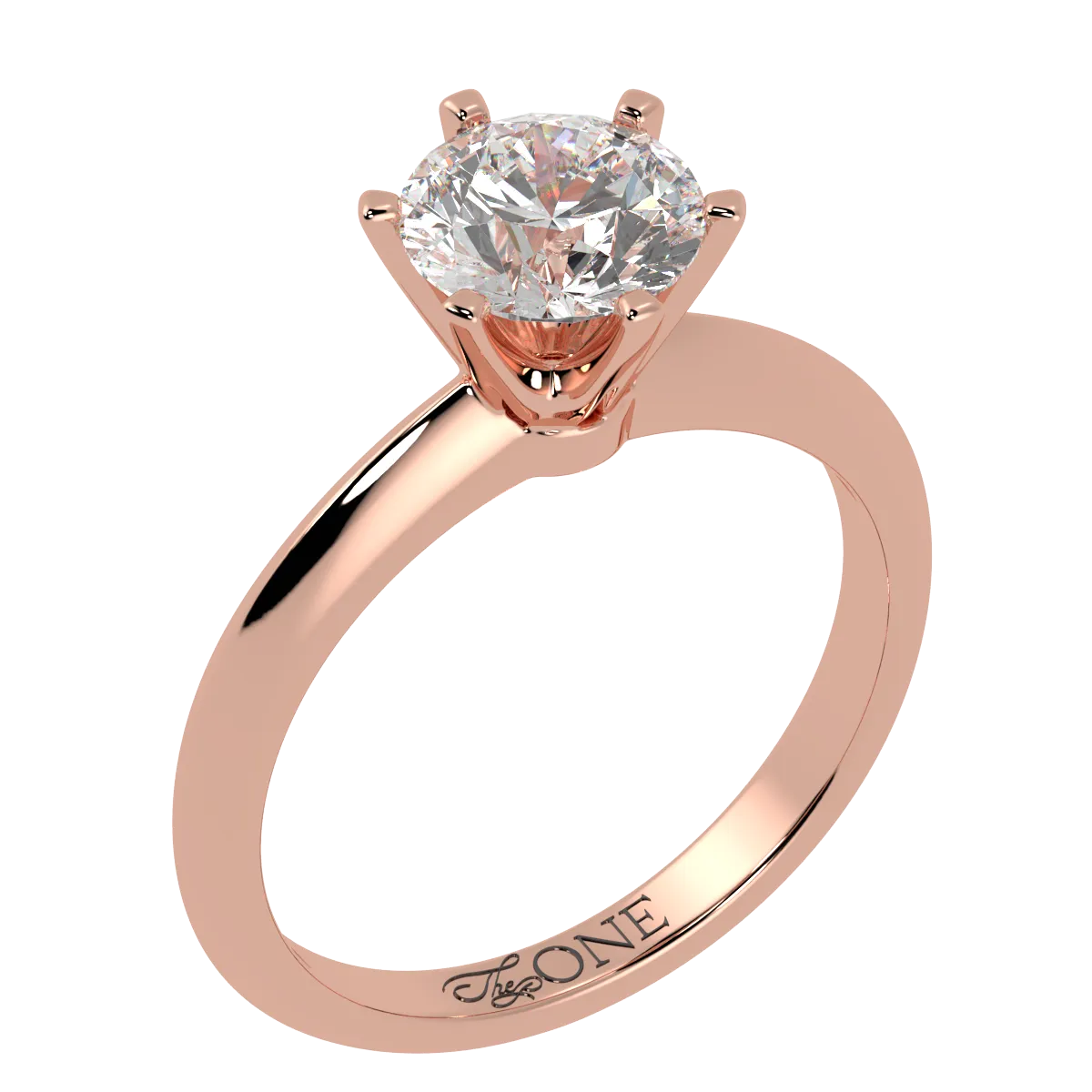 Round Solitaire 6-Claw Engagement Ring