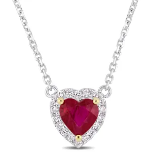 Ruby and Diamond Heart Pendant
