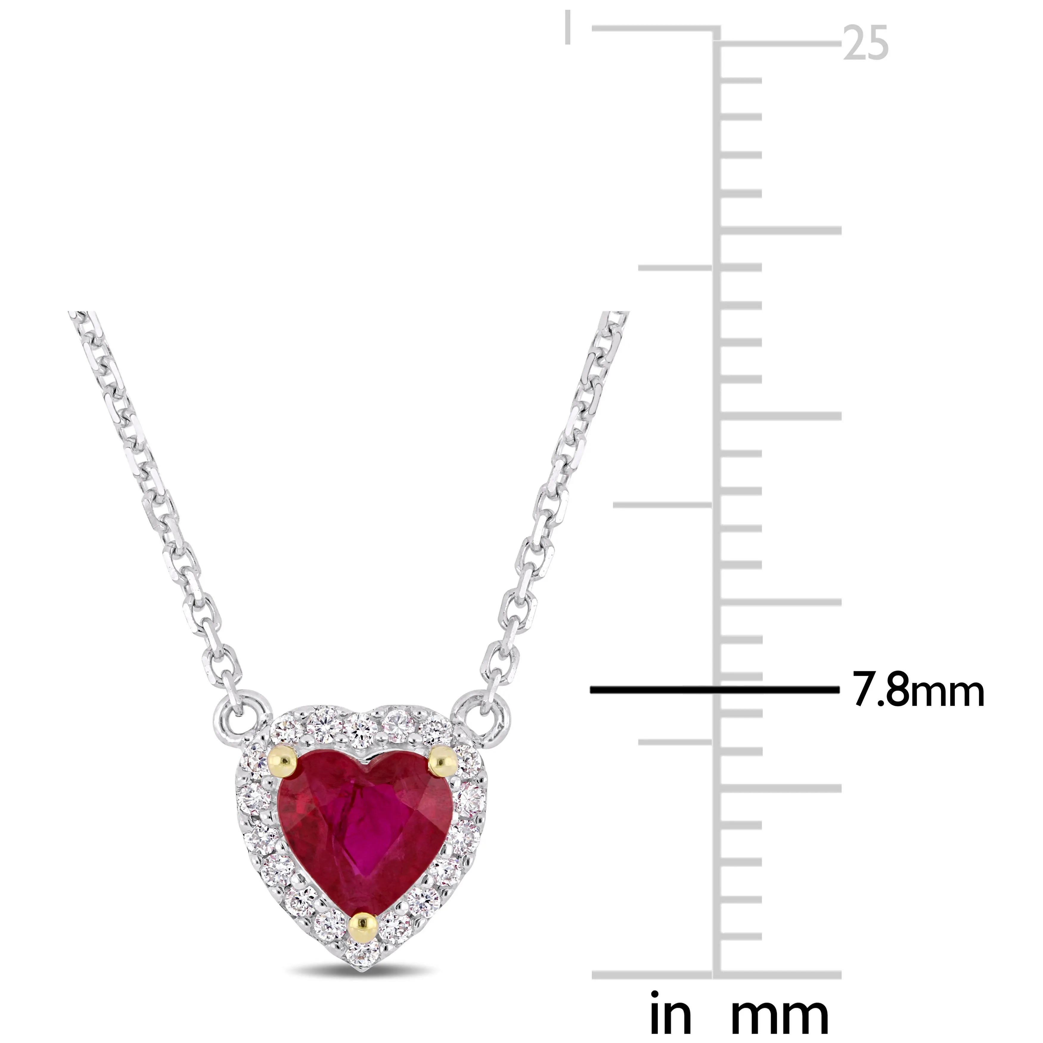 Ruby and Diamond Heart Pendant