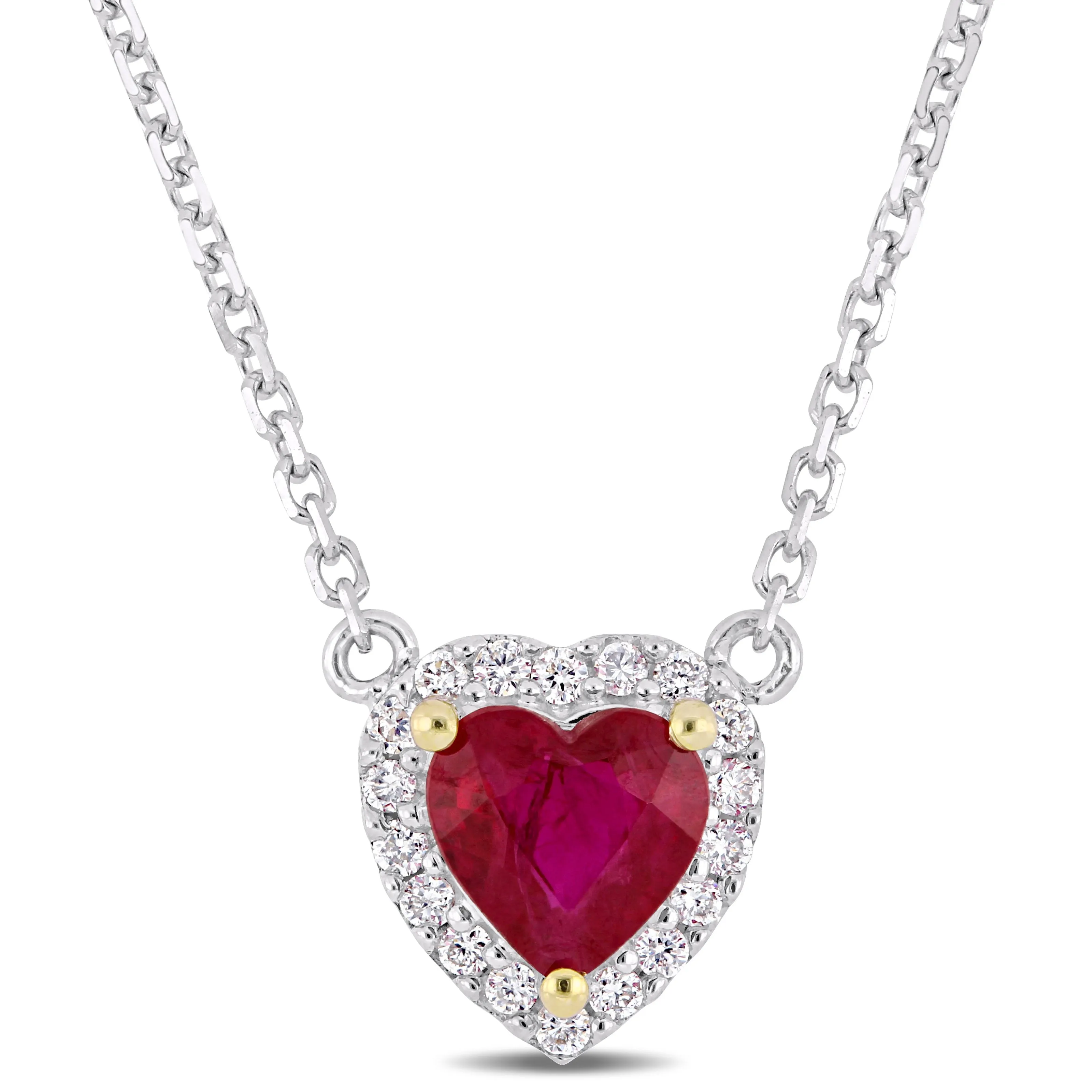 Ruby and Diamond Heart Pendant